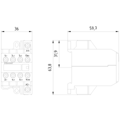 SIEMENS 3TG1010-0BB4 Mini Kontaktör 8.4A 24V DC 4kW 4NO