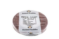 Öznur Kablo 1,5 mm Nya Tek Damarlı Bakır Elektrik Kablosu Kahverengi