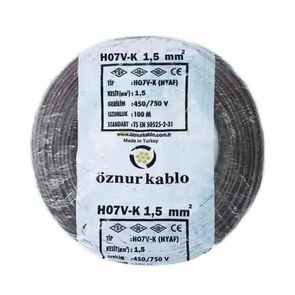 Öznur Kablo 1,5 mm Nyaf Çok Telli Bakır Elektrik Kablosu Kahverengi