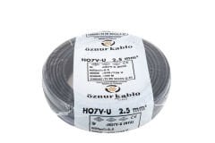 Öznur Kablo 2,5 mm Nya Tek Damarlı Bakır Elektrik Kablosu Siyah