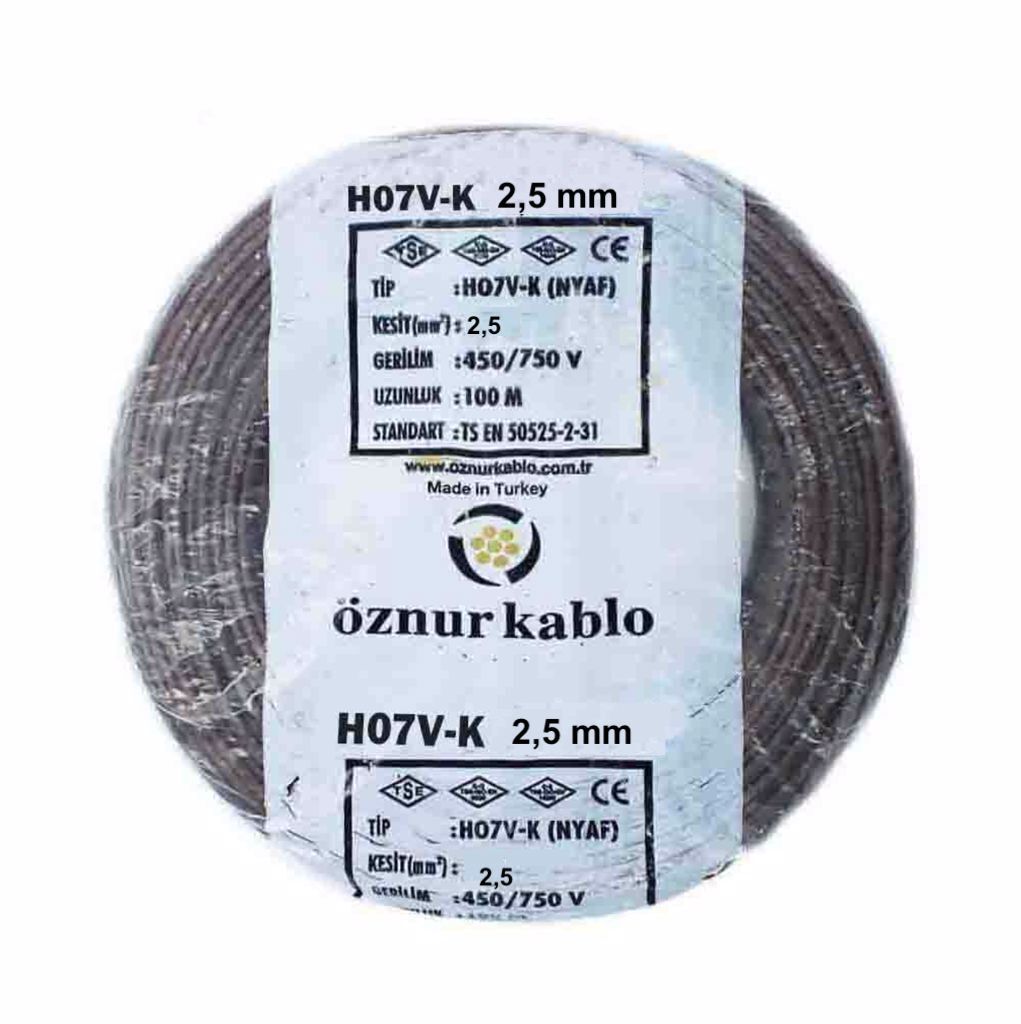 Öznur Kablo 2,5 mm Nyaf Çok Telli Bakır Elektrik Kablosu Kahverengi