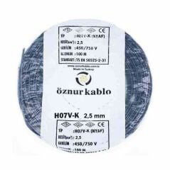 Öznur Kablo 2,5 mm Nyaf Çok Telli Bakır Elektrik Kablosu Siyah