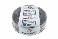 Öznur Kablo 10 mm Nya Tek Damarlı Bakır Elektrik Kablosu Siyah