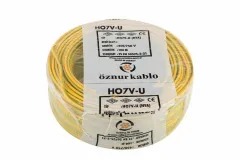 Öznur Kablo 10 mm Nya Tek Damarlı Bakır Elektrik Kablosu Sarı Yeşil
