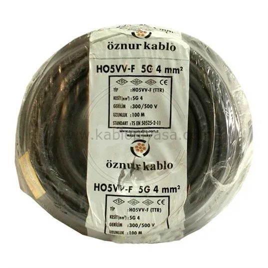 Öznur Kablo 5x4 H05VV-F TTR Çok Telli Bakır Elektrik Kablosu