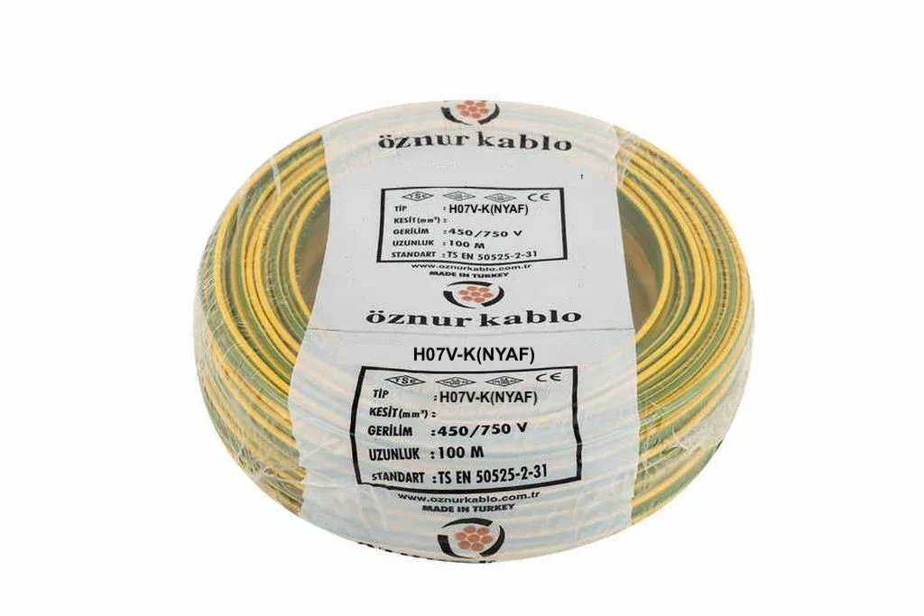 Öznur Kablo 35 mm Nyaf Çok Telli Bakır Elektrik Kablosu Sarı Yeşil