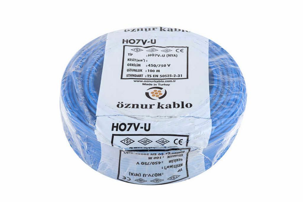 Öznur Kablo 16 mm Nya Tek Damarlı Bakır Elektrik Kablosu Mavi