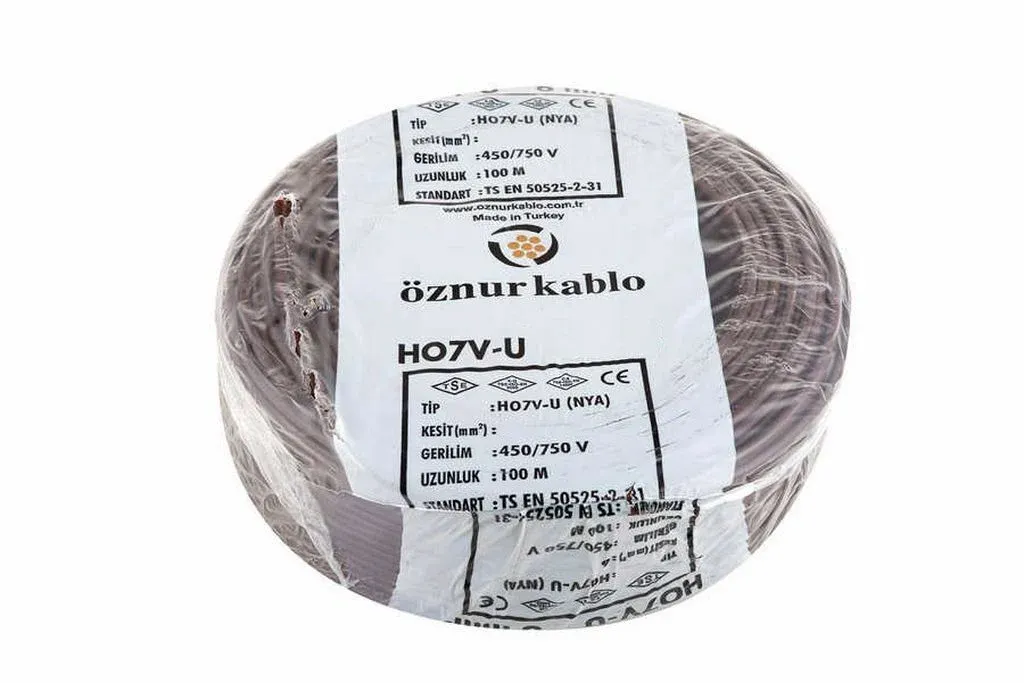 Öznur Kablo 25 mm Nya Tek Damarlı Bakır Elektrik Kablosu Kahverengi