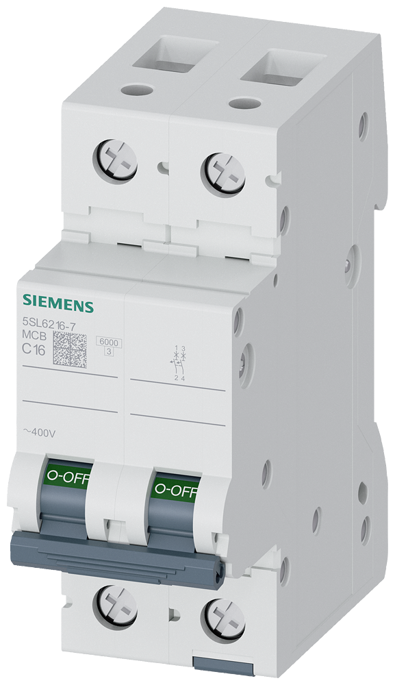 SIEMENS 5SL6216-7 Otomatik Sigorta 16A C Tipi 2Faz 6kA