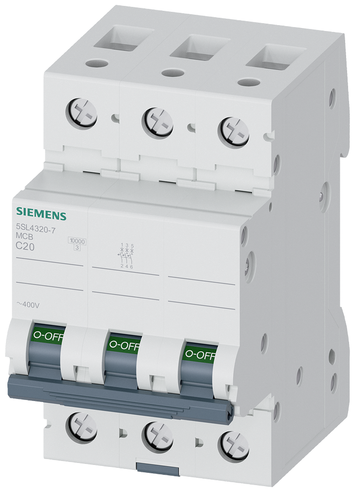 SIEMENS 5SL4320-7 Otomatik Sigorta 20A C Tipi 3Faz 10kA