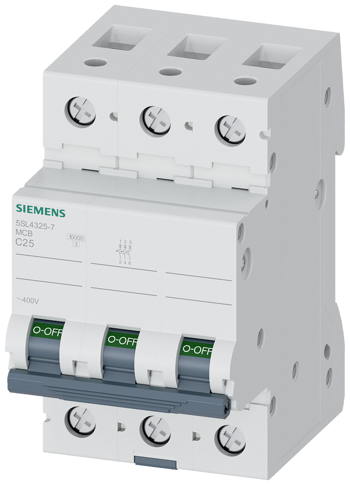 SIEMENS 5SL4325-7 Otomatik Sigorta 25A C Tipi 3Faz 10kA