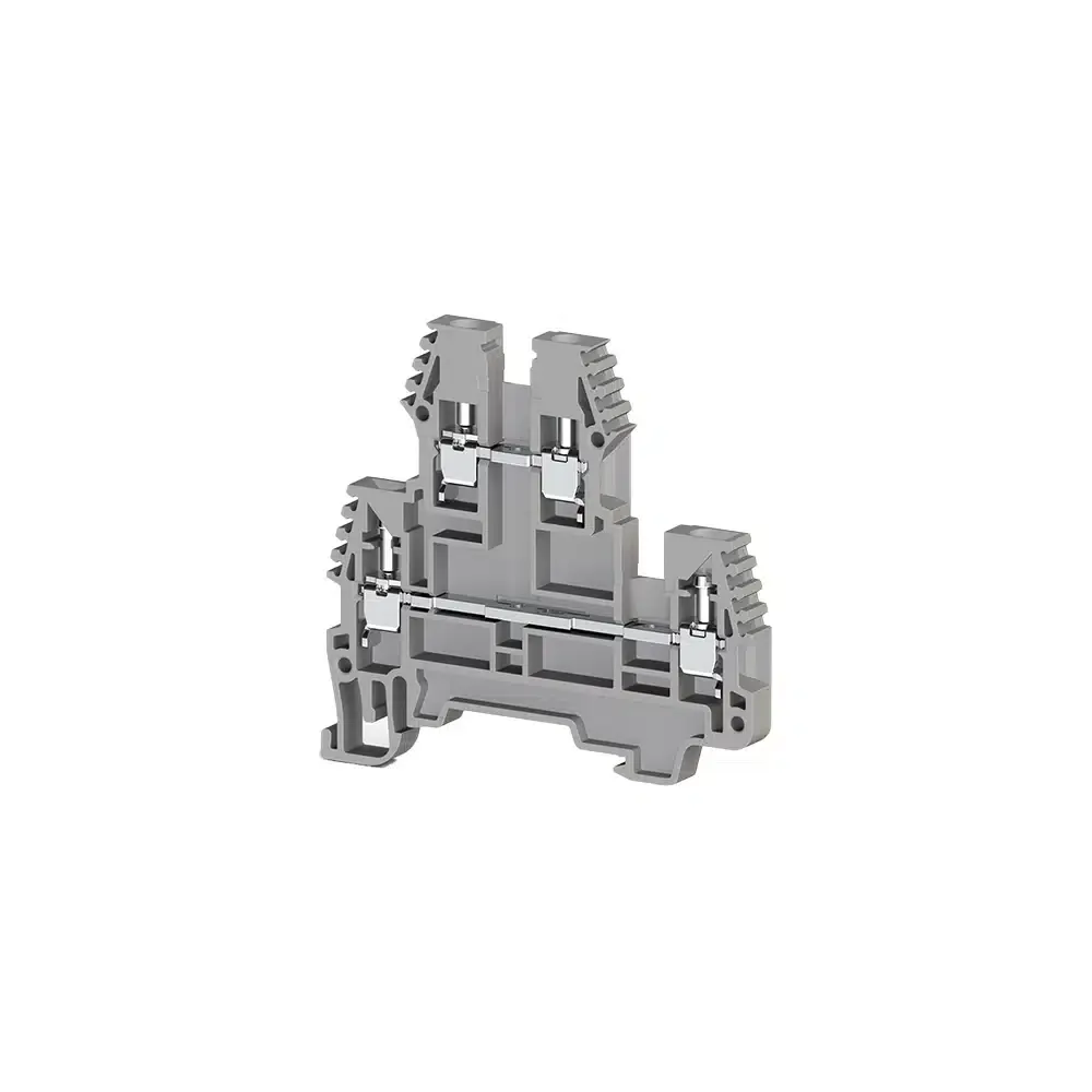 KLEMSAN Klemens Vida Bağlantılı İki Katlı 1 Giriş 1 Çıkış 2,5mm Gri 317109