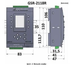 GSR-2118R 24VDC Ekranlı Mini PLC GMT